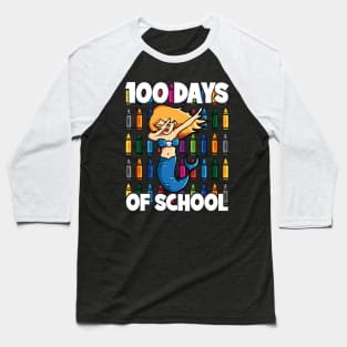 100 Days of School Dabbing Underwater Mermaid Baseball T-Shirt